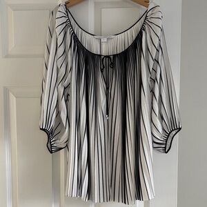 Diane Von Furstenberg Black and White Striped Blouse